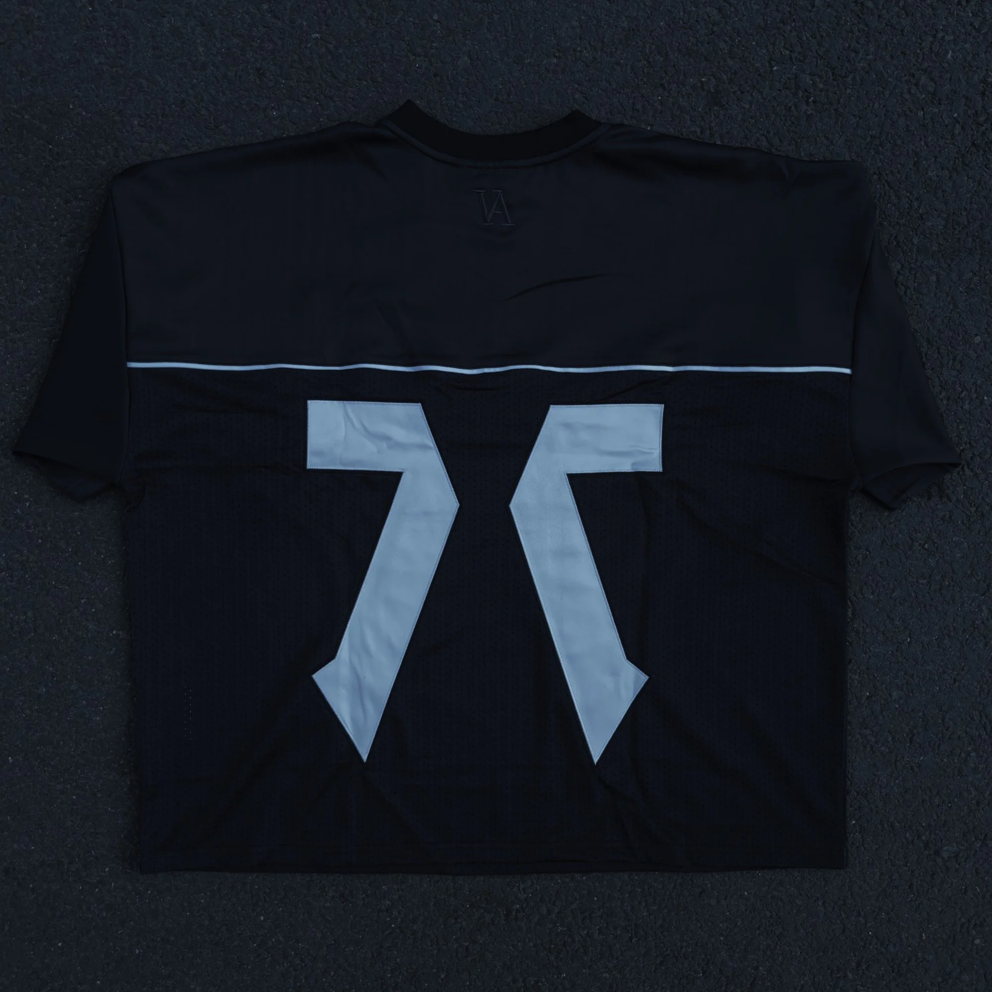 Valentine Alexander 77 Jersey in Off Black, flat lay  back