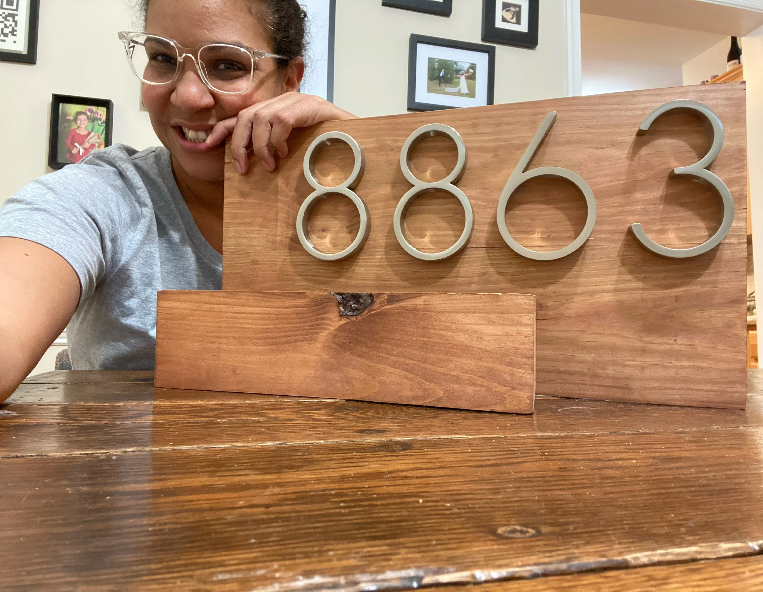 Handcrafted Wood Address Sign With Planter
