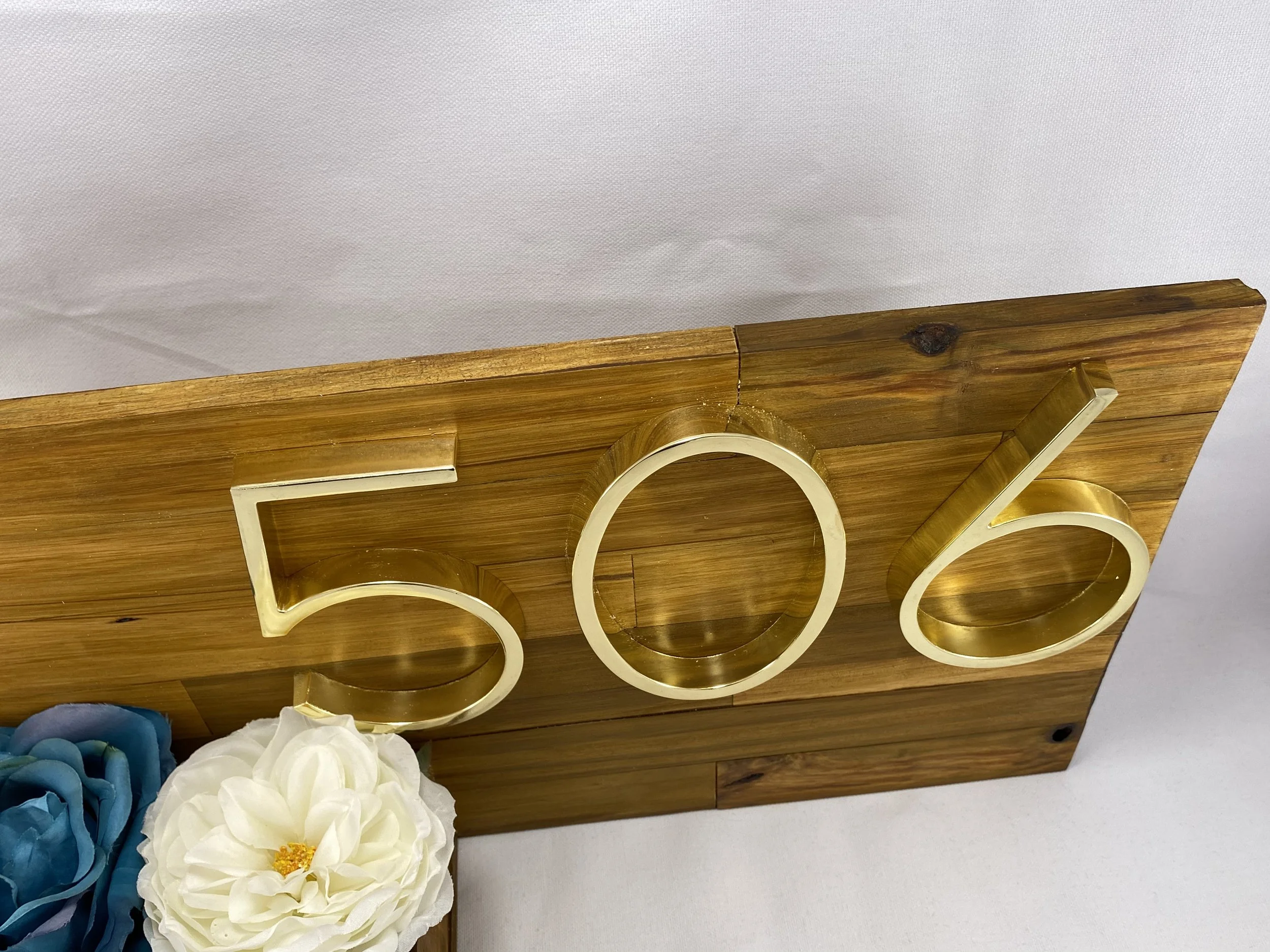 Handcrafted Wood Address Sign With Planter