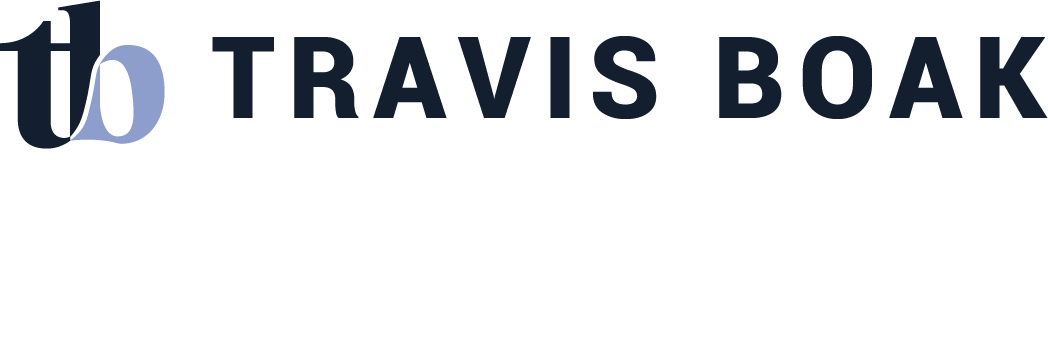 Image of Travis Boak's logo with his name and initials 'tb' in stylized text.