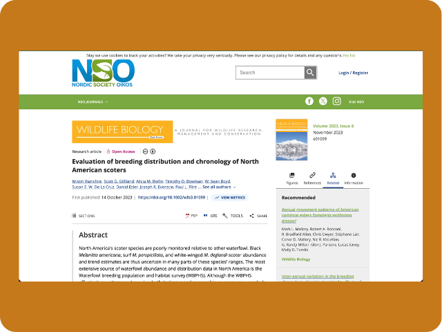 Evaluation of breeding distribution and chronology of North American scoters