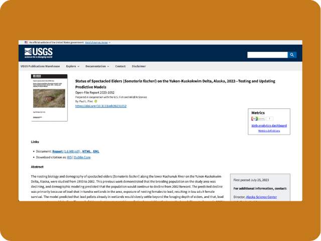 Status of Spectacled Eiders on the Yukon-Kuskokwim Delta, Alaska, 2022