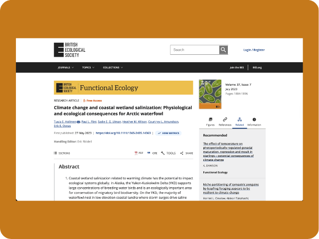 Climate Change and Coastal Salinization: Consequences for Waterfowl