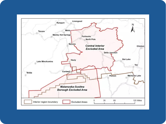 2026 Interior Region-Specific Regulations excluded areas region map