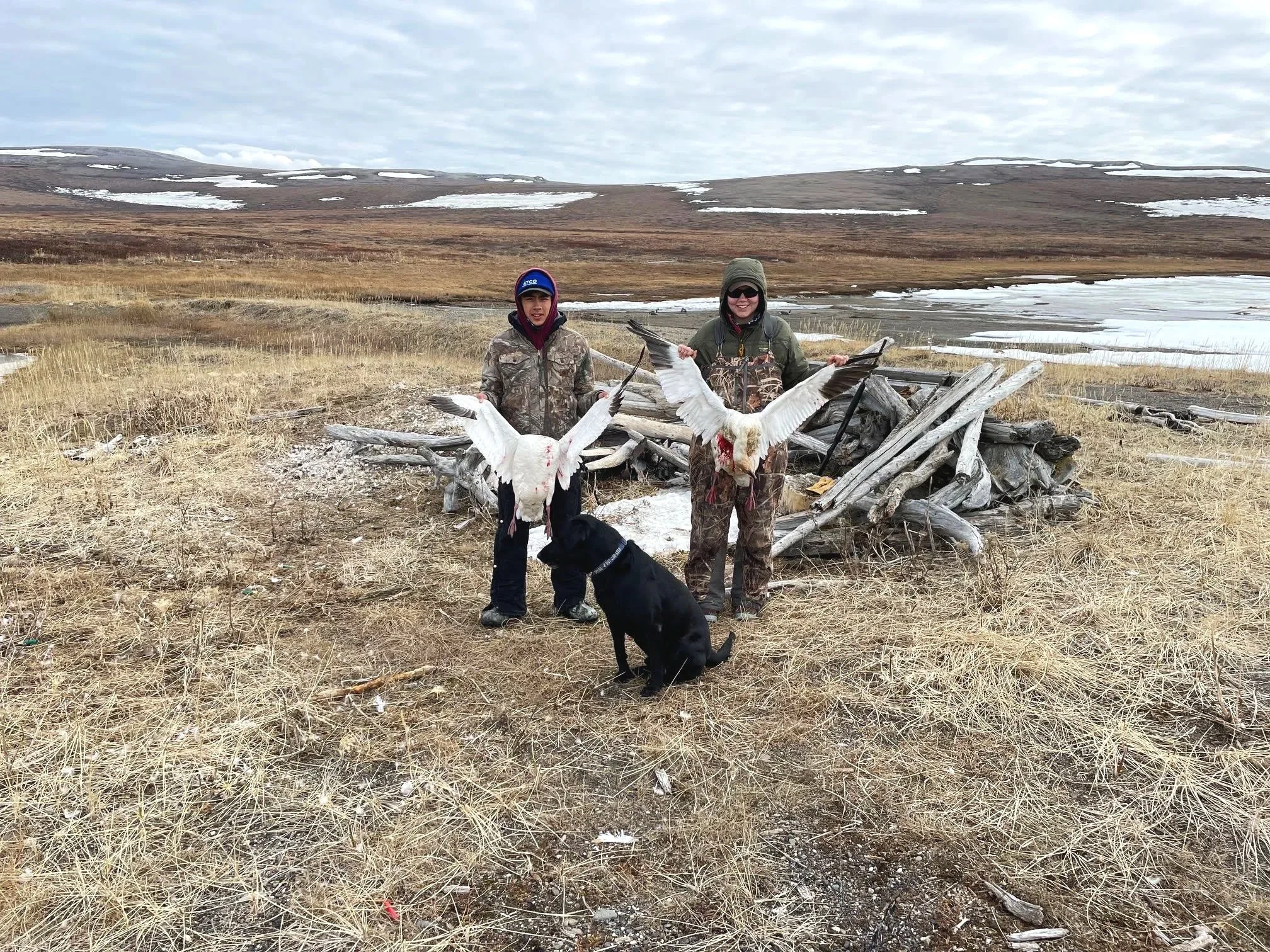 kotzebue hunters presenting their bird game