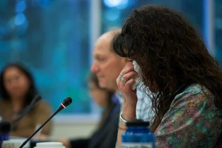 Meaningful & heartfelt photo of Gayla during U.S. Fish & Wildlife Service Apology to the Alaska Native Peoples
