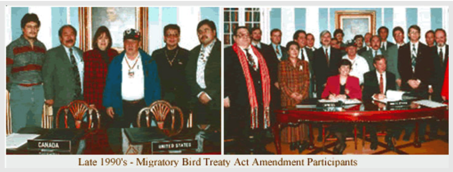 Photo of late 1990s migratory bird treaty act amendment participants a historical photo