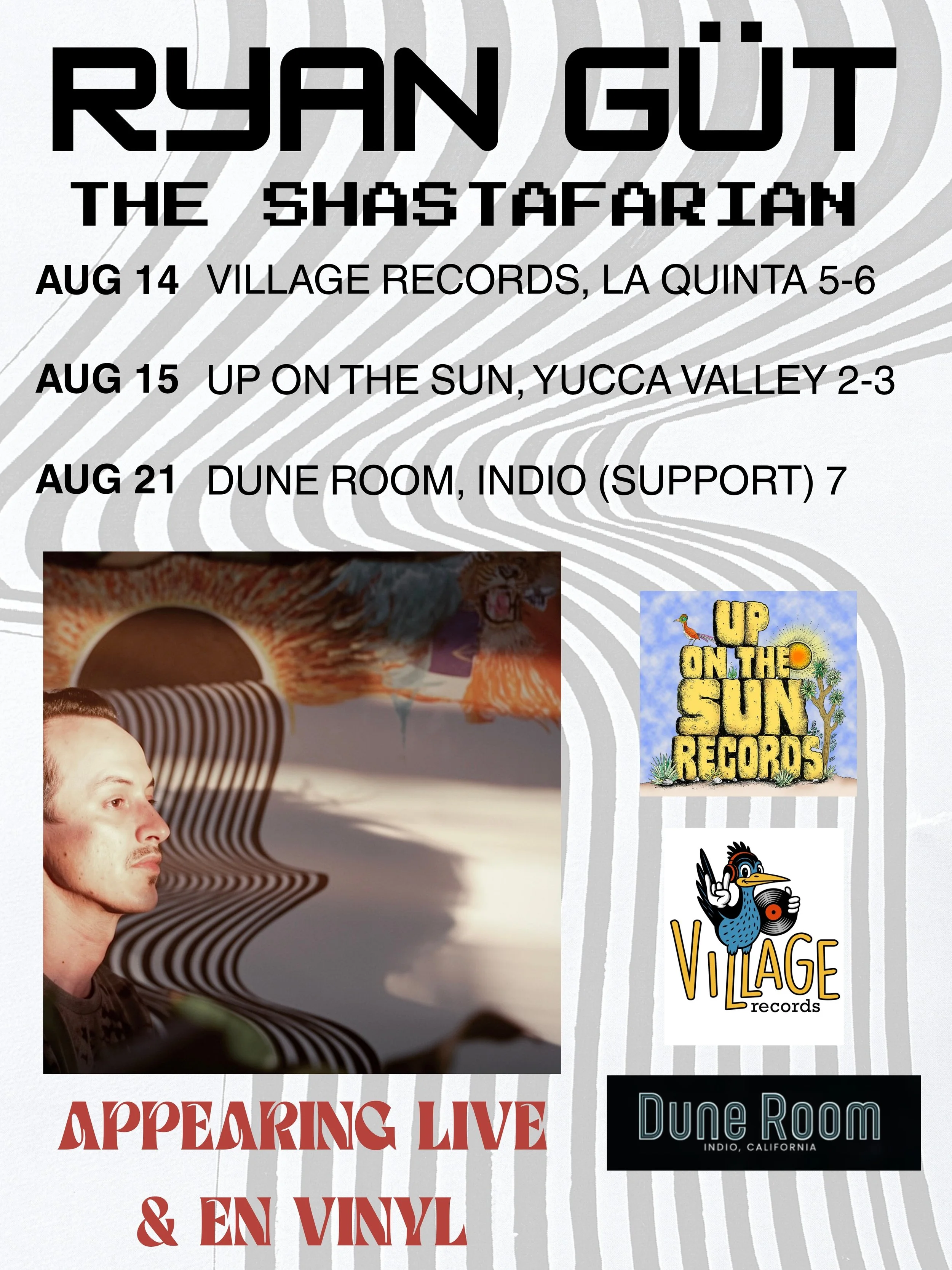 Ryan Güt The Shastafarian August Events Poster