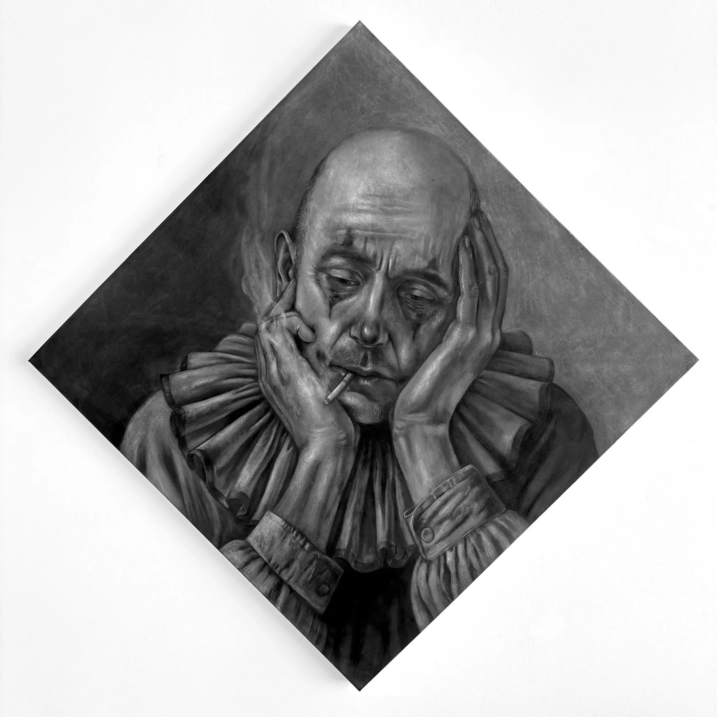 "Intermission"
Charcoal on Canvas, 36"x36", 2026