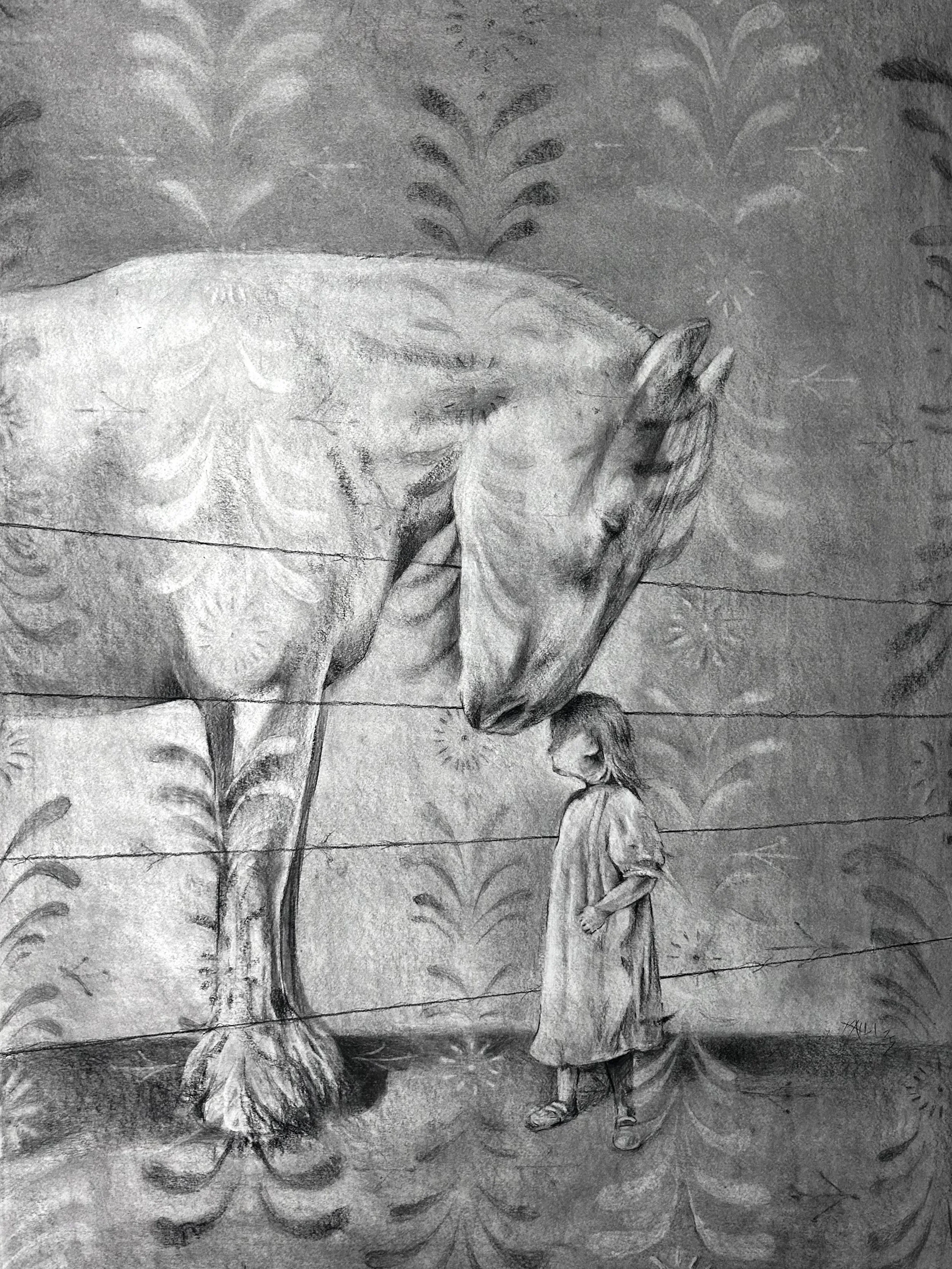 "One Day I'll Know You Better"
Charcoal on Panel, 48"x36", 2025