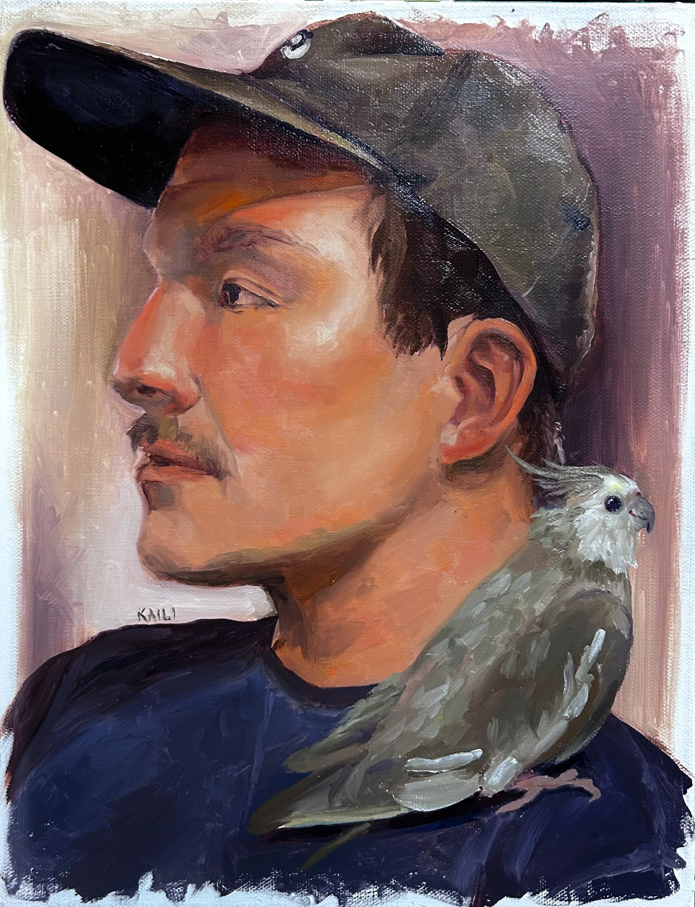 "David With Lou"
Oil on Canvas, 12"x9", 2025