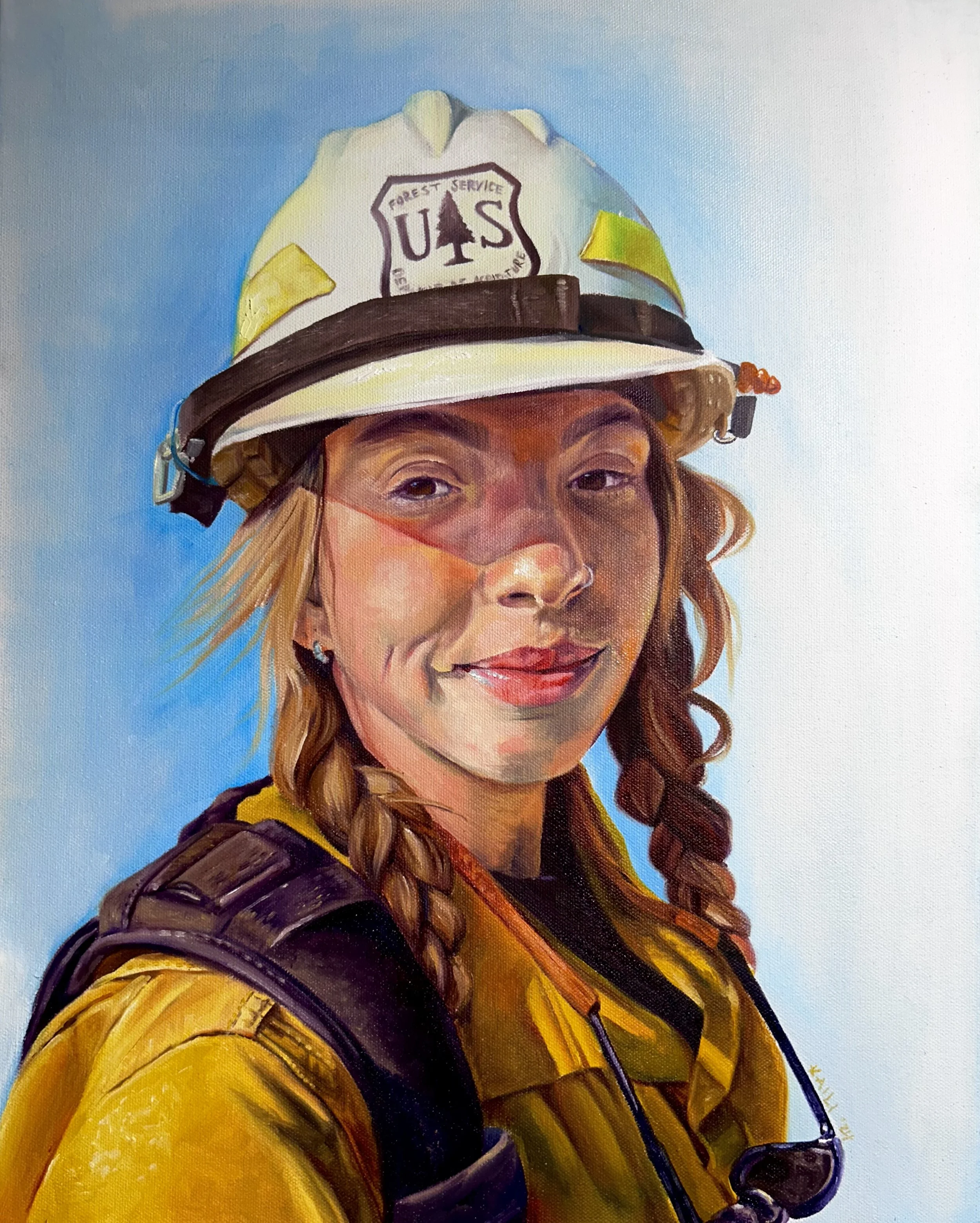 "Mia in Fire Season"
Oil on Canvas, 20"x16", 2024