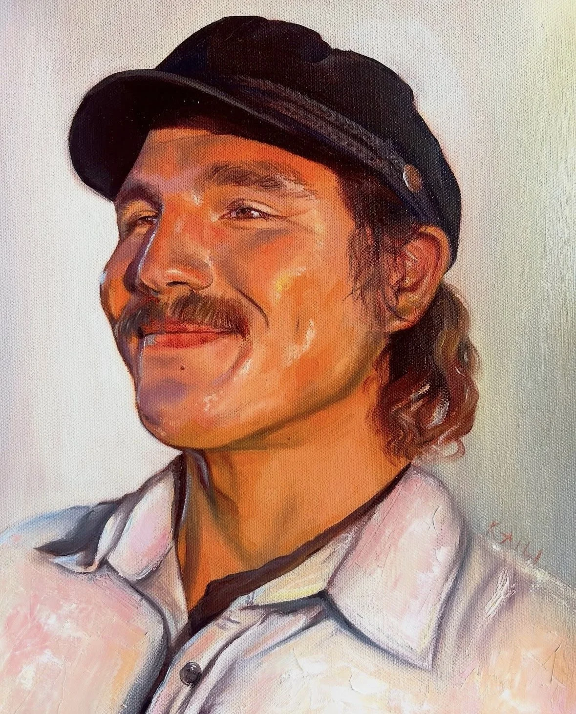 "David in White"
14"x11", Oil on Canvas, 2024