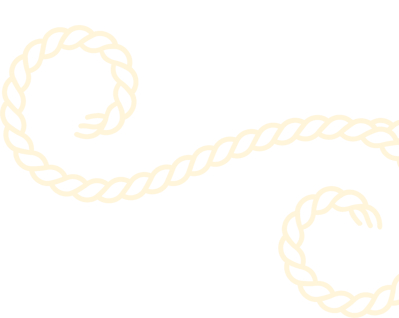 Outline of a coiled rope on a black background.