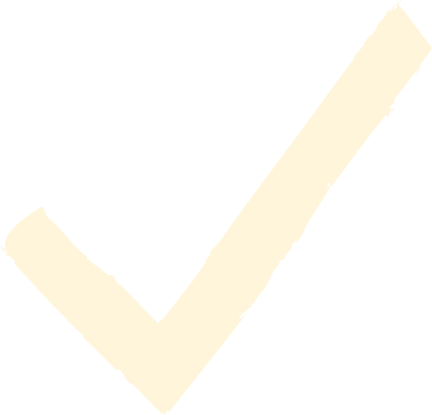 A large white checkmark on a black background.