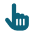 Geometric drawing of an outline square with sections divided by vertical, horizontal, and diagonal lines.