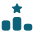 Geometric drawing of an outline square with sections divided by vertical, horizontal, and circle lines.