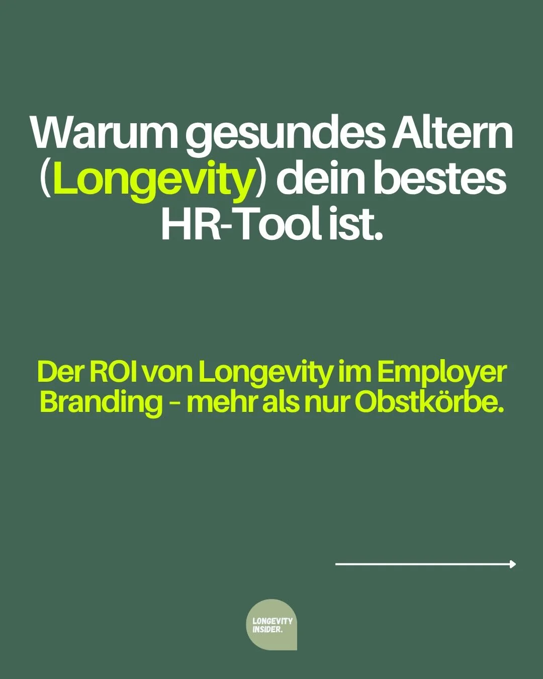 Wusstest du, dass Unternehmen mit Fokus auf Longevity fast 60 % weniger Krankheitstage verzeichnen? 📉

Es geht im modernen Employer Branding nicht mehr nur um Benefits &ndash; es geht um die echte Wertsch&auml;tzung der Lebenszeit und Gesundheit dei