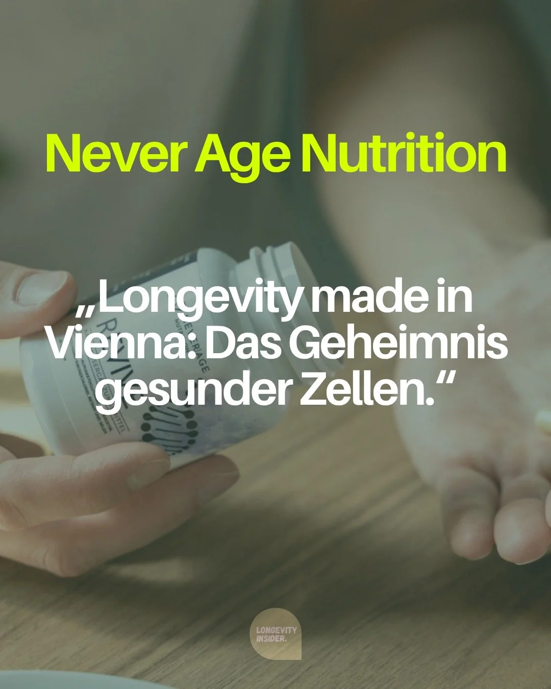 Wissenschaft trifft auf Wiener Innovationskraft! 🇦🇹🧬

Das neue Longevity-Start-up @never.age.nutrition Nutrition sorgt gerade f&uuml;r Aufsehen. Ihr Ansatz: Weg von kurzfristigen Anti-Aging-Versprechen, hin zu echter, fundierter Pr&auml;vention.

