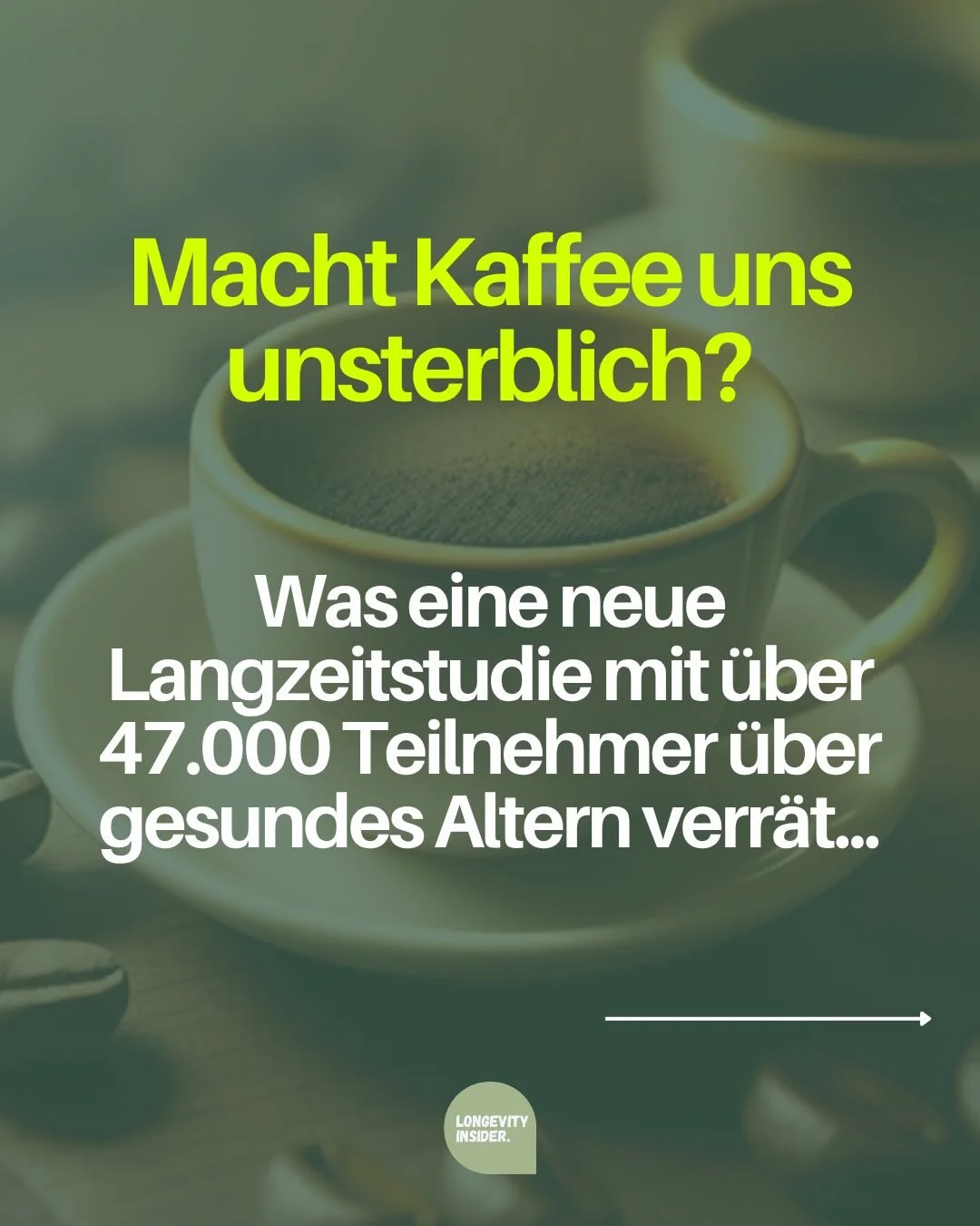 ☕️ Dein morgendlicher Kaffee ist weit mehr als nur ein Wachmacher &ndash; er ist ein echtes, wissenschaftlich belegtes Longevity-Tool! 🧬✨
Eine aktuelle Auswertung riesiger Langzeitstudien (u.a. der Harvard University mit &uuml;ber 47.000 Teilnehmern