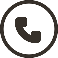 Phone receiver icon in a circle