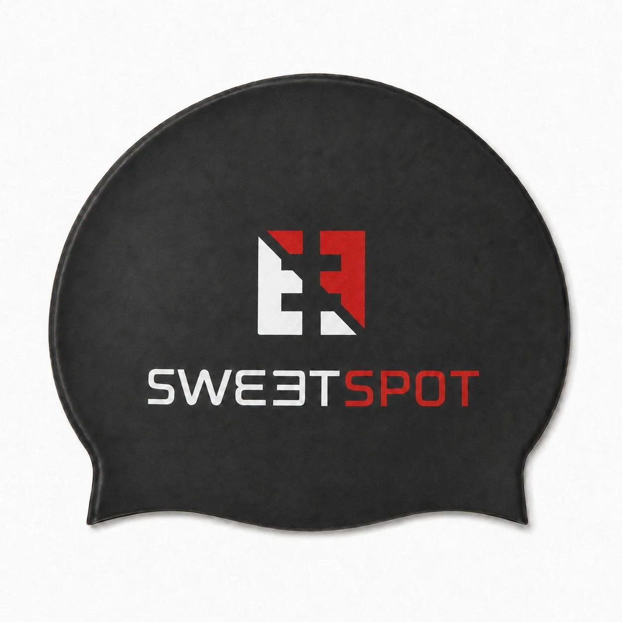 Schwarze Sweetspot Silikon-Badehaube, 50 g, flexibel und langlebig. Unisex und in Einheitsgröße.