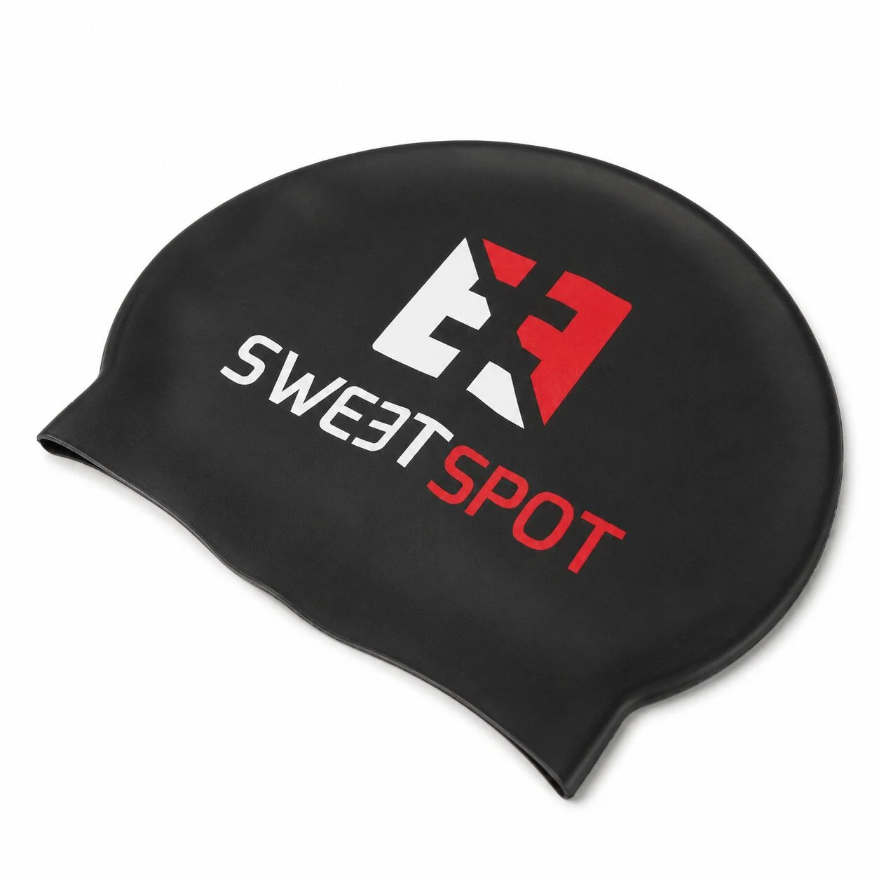 Schwarze Sweetspot Silikon-Badehaube, 50 g, flexibel und langlebig. Unisex und in Einheitsgröße.
