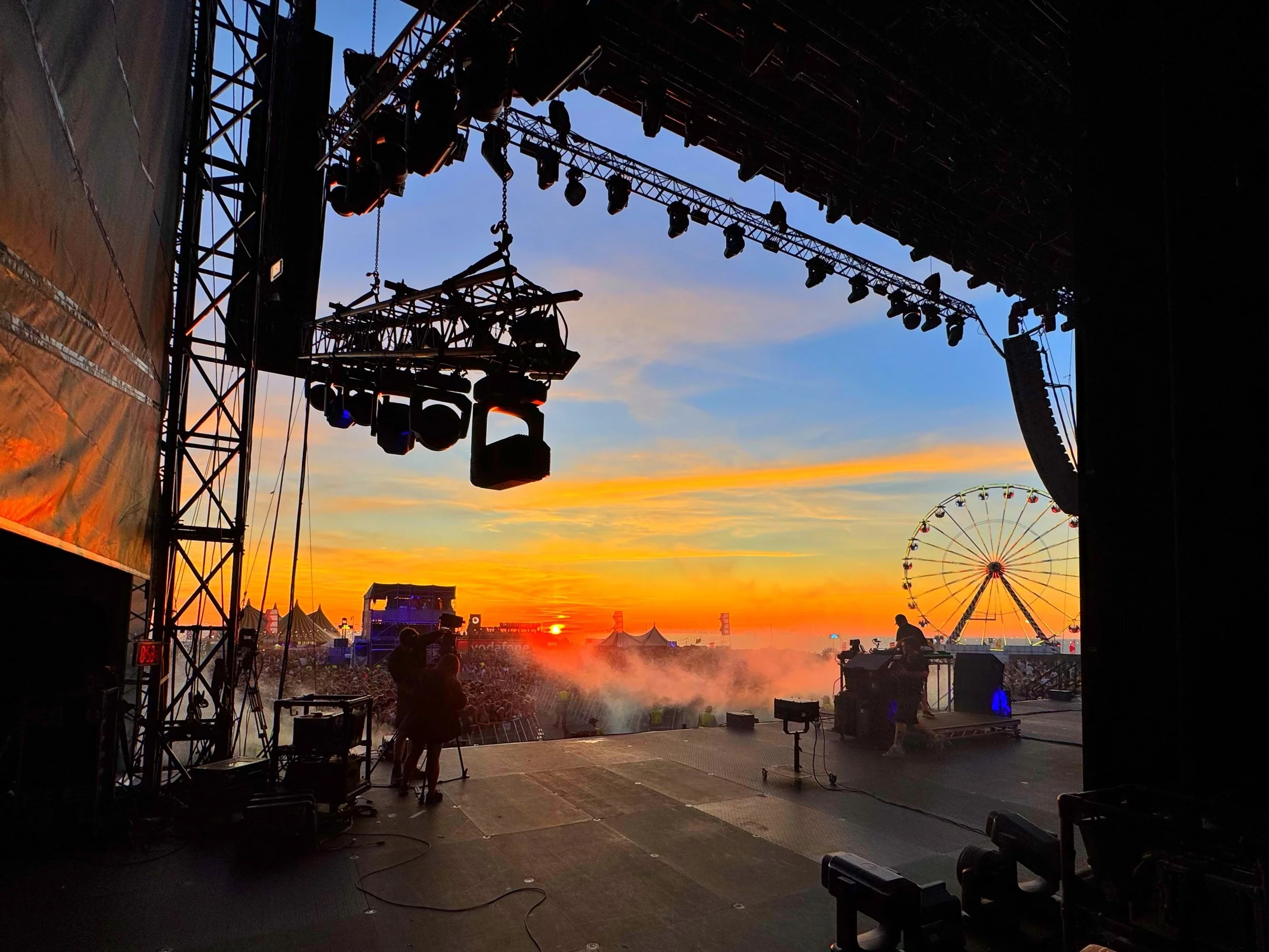 Ritch Ames Stage Manager - the beautiful sunset view from Main Stage at Boardmasters 2026