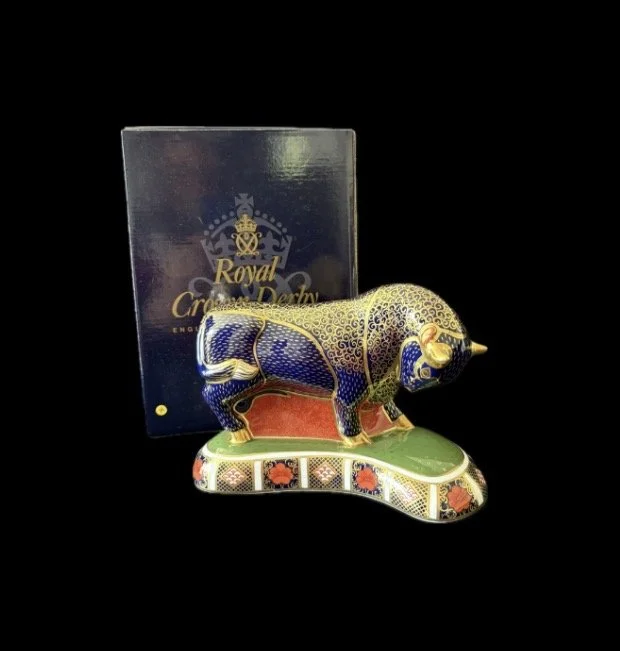 This Royal Crown Derby Grecian Bull