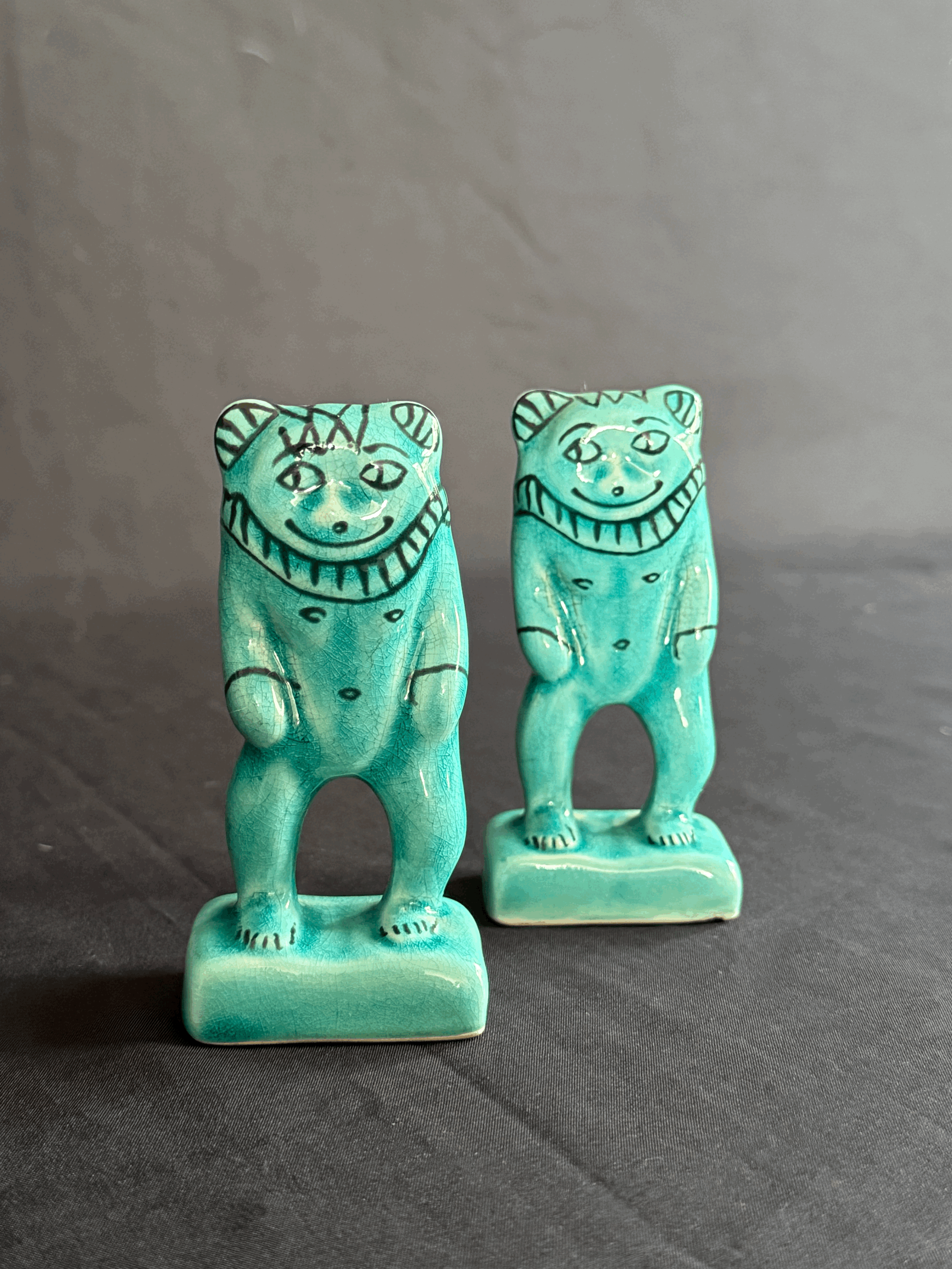 Pair of two Bes Aha figurines [BMP (British Museum) stamped to base]