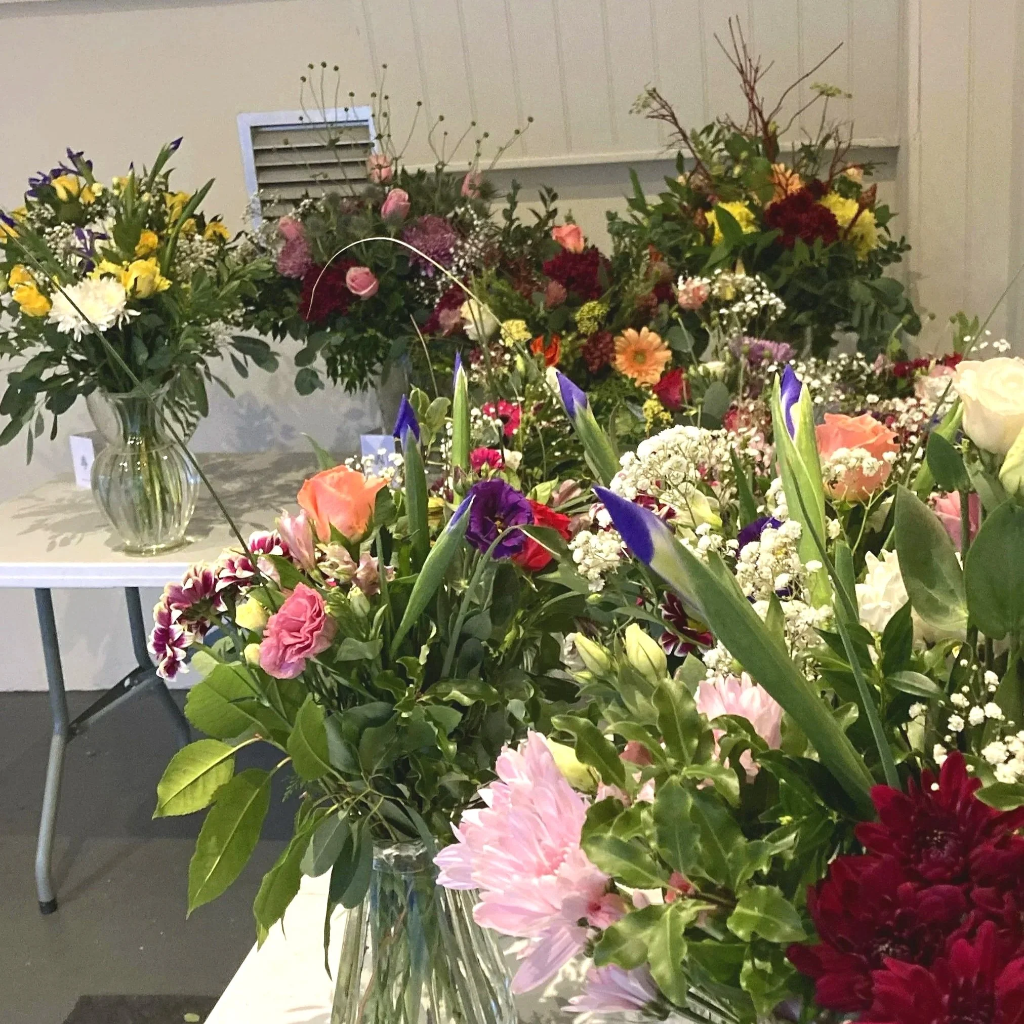 A variety of bespoke cut flower vases from a Cotswold garden.