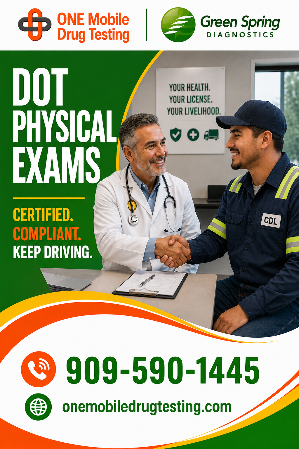 DOT physical exam for CDL, commercial driver license