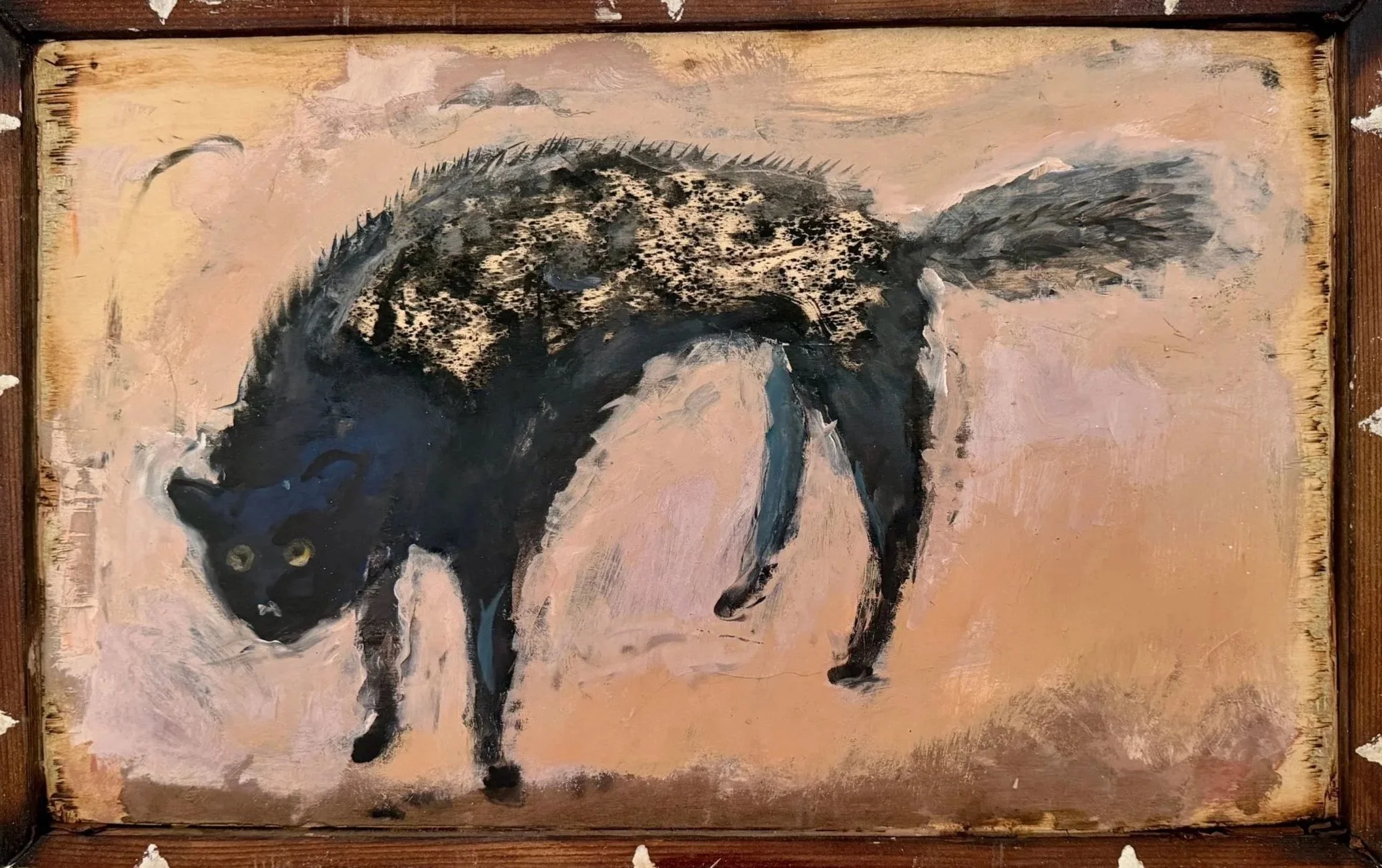 Black Cat, an original painting by George Zupp, featured in the first Room for Strangers exhibition.