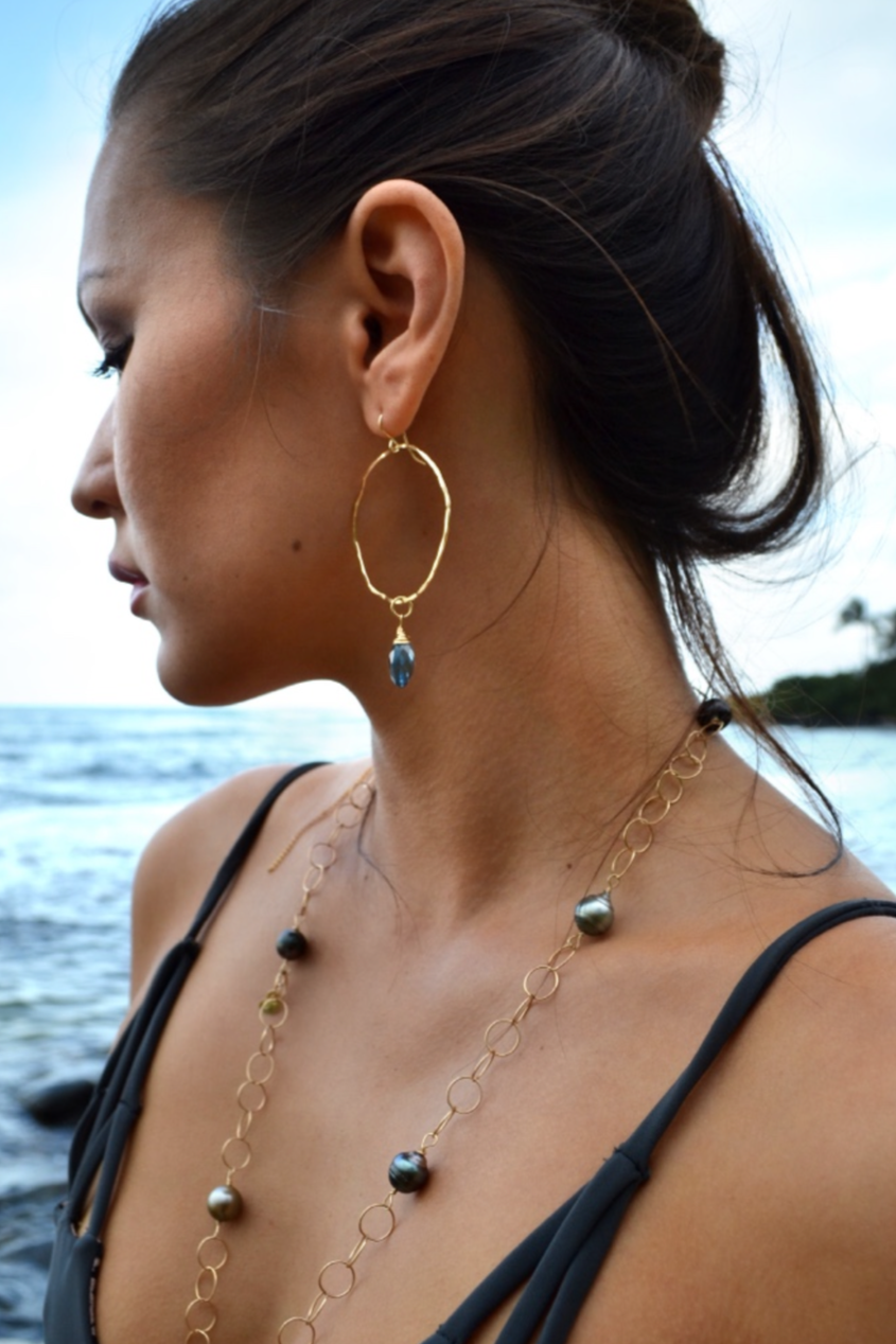 Tahitian Pearl Necklace with Gold-Filled Chain (Mid-Length)