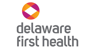Delaware First Health logo with circular multicolored icon and gray text