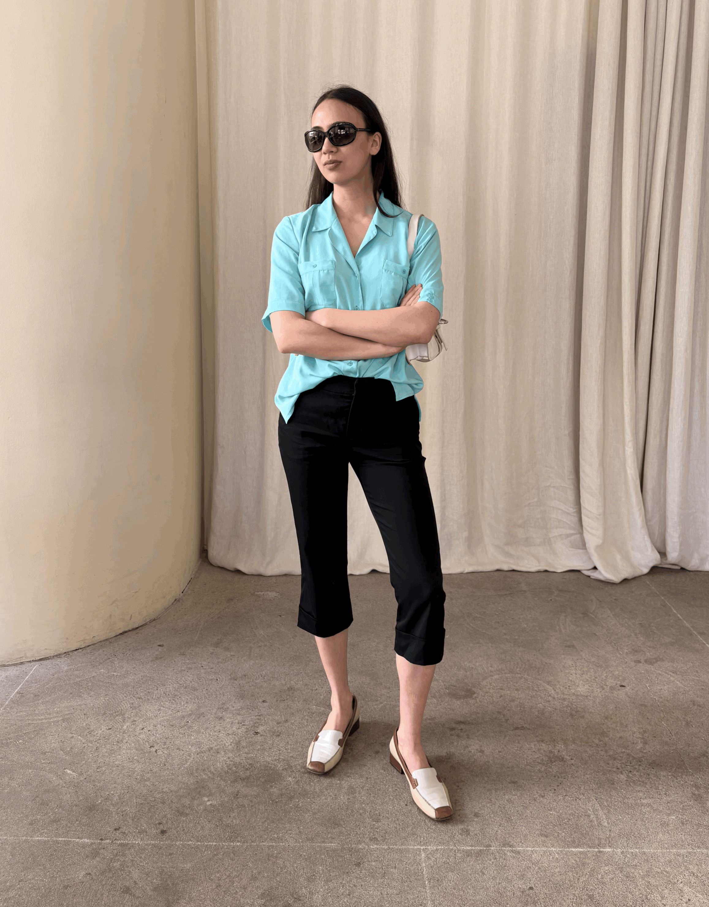 Turquoise pocket shirt