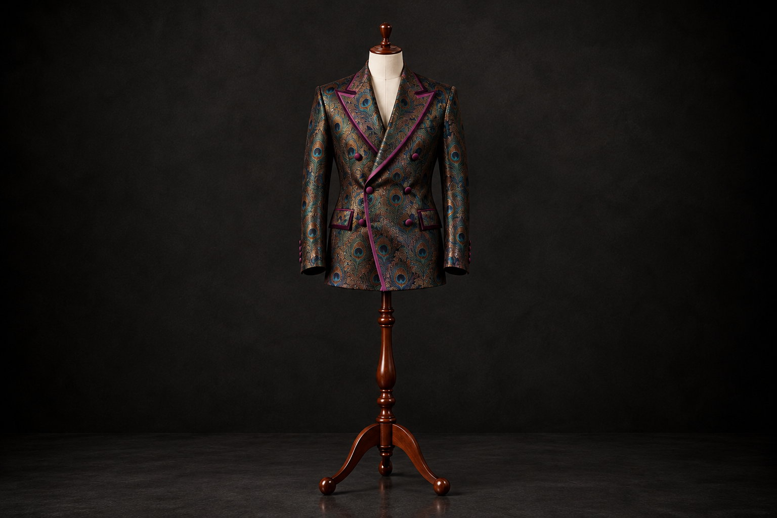 Silk Jacquard Peacock Plume jacket