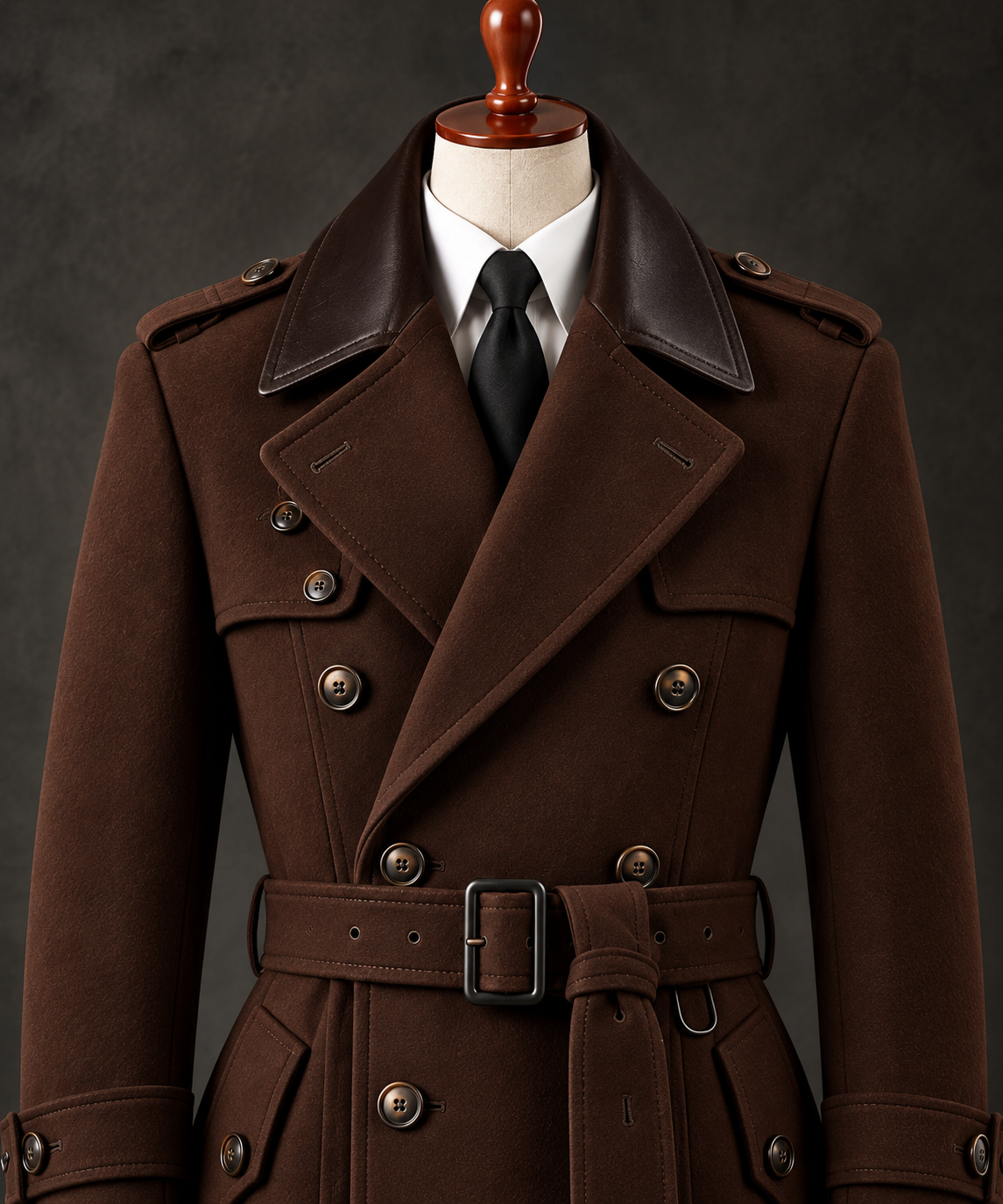 Luxurious Brown Double-Breasted Trench Coat.png