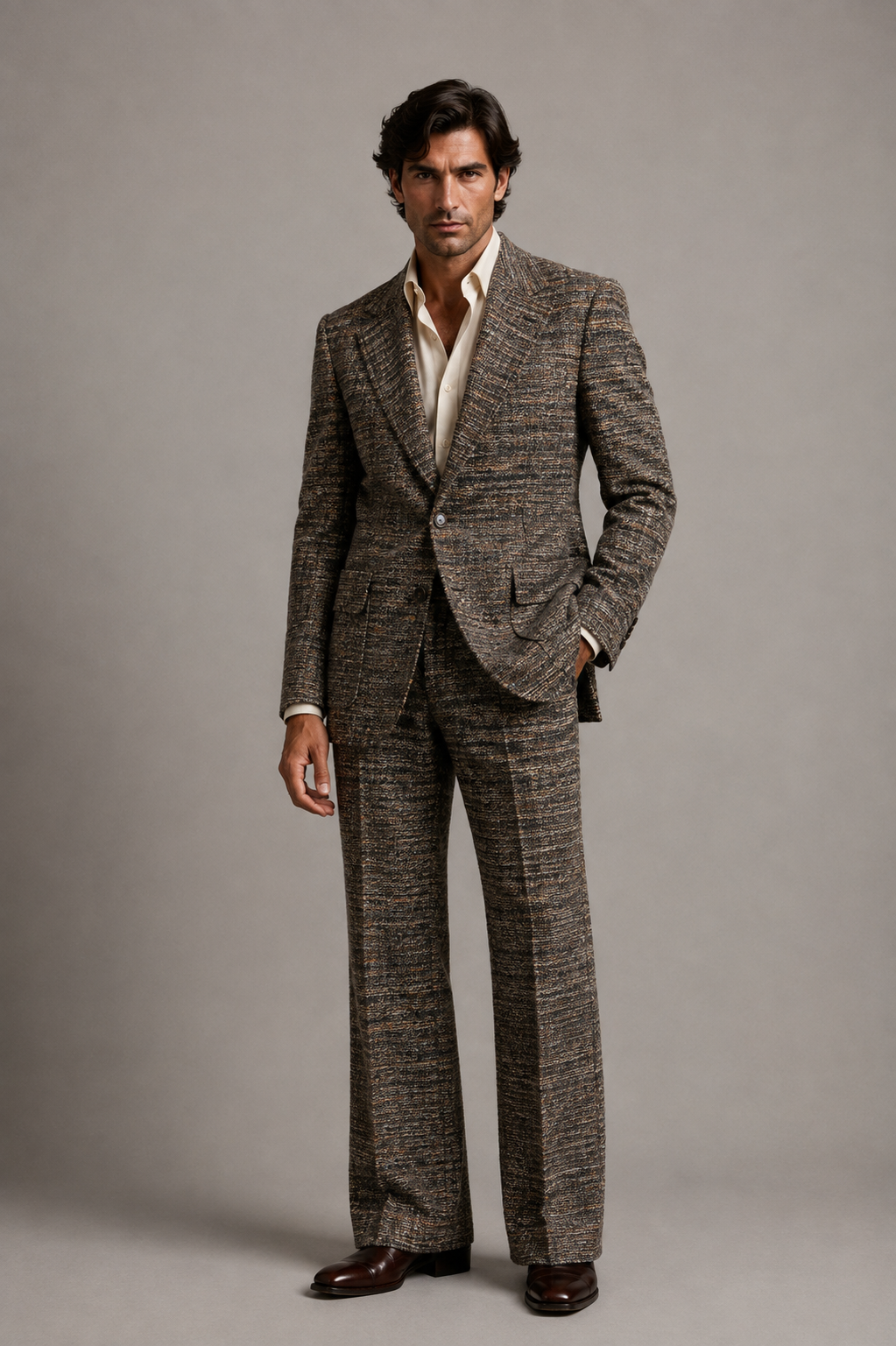 Italian Tweed 70s style 2 piece suit.