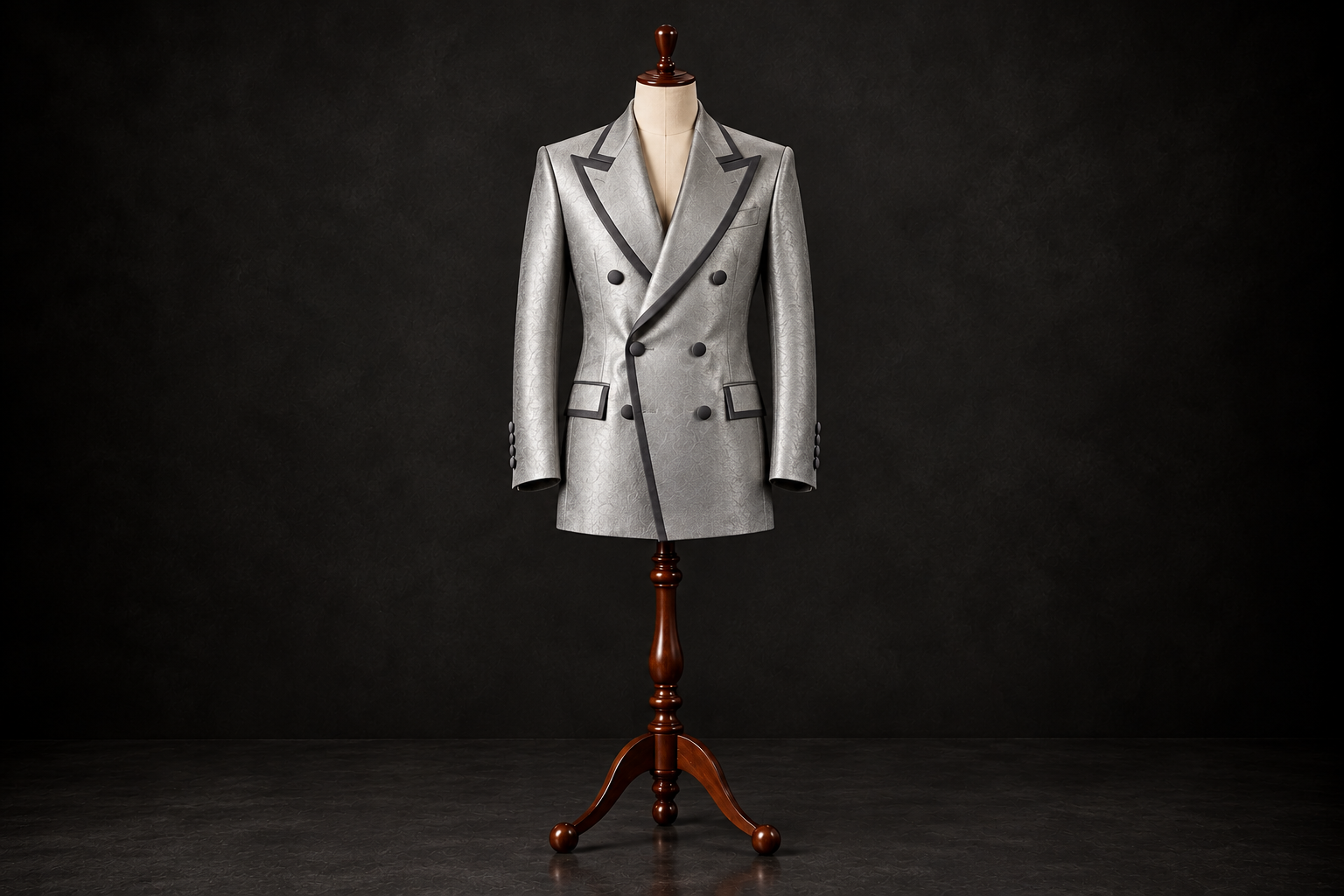 Silk Jaquard silver brocade jacket