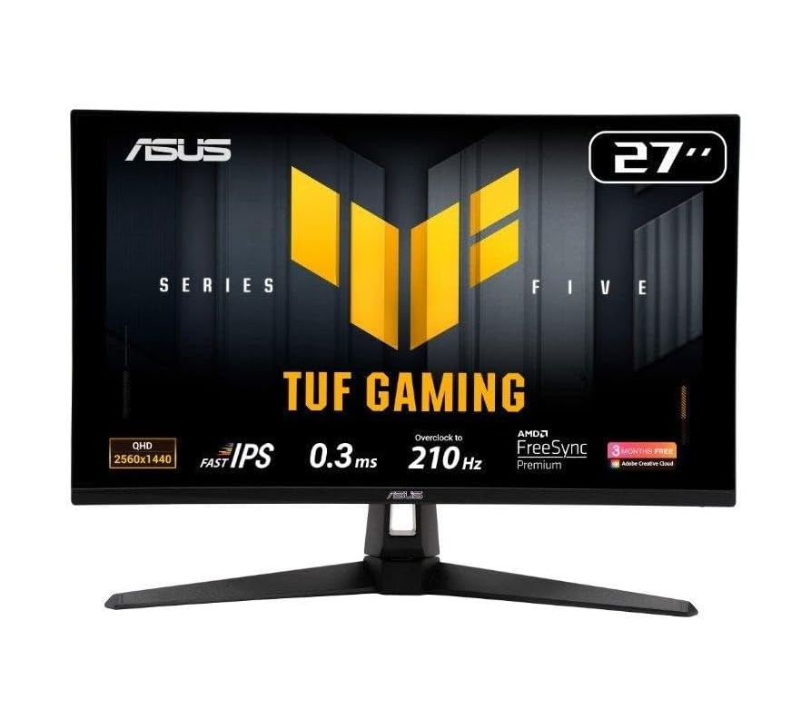 Monitor Gamer Asus Tuf 27", Qhd, 210hz, 0.3ms, Ips, G-sync Comp, Freesync Premium, Ajuste de ângulo, Som Integrado