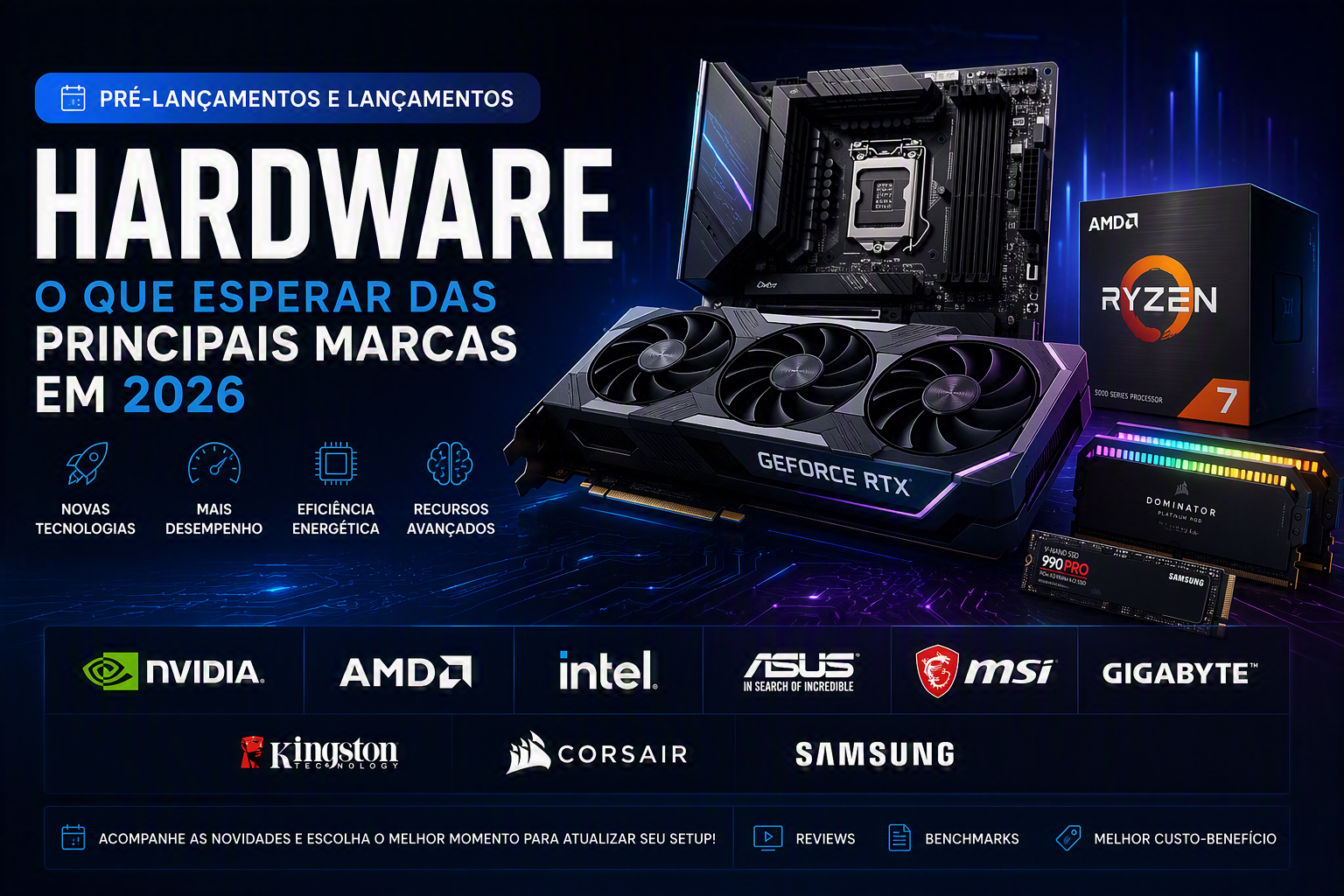 Pré-lançamentos e Lançamentos de Hardware: O Que Esperar das Principais Marcas em 2026