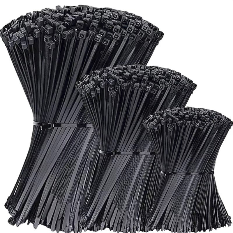 1000/100Pcs Nylon Cable Ties Self-locking Cord Ties Straps Adjustable Cables Fastening Loop Home Office Wire Zip Ties Wholesale