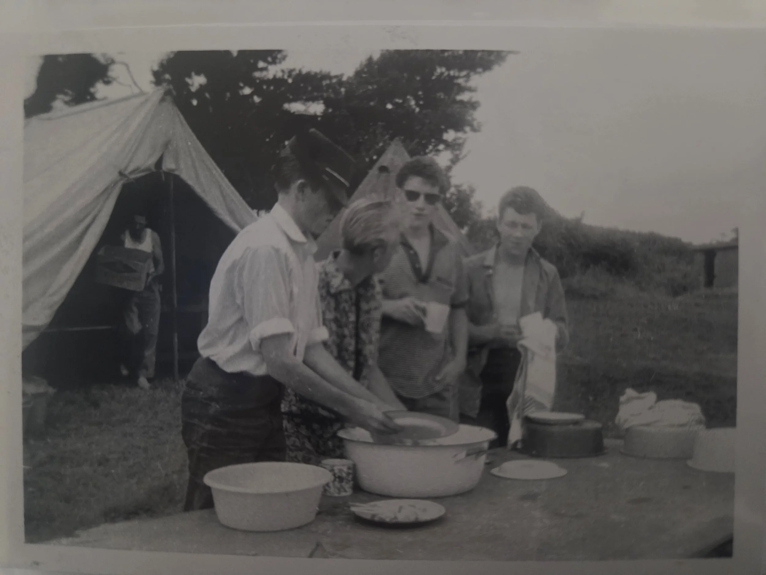 Around the campsite washing up 1950s - to early 1960s