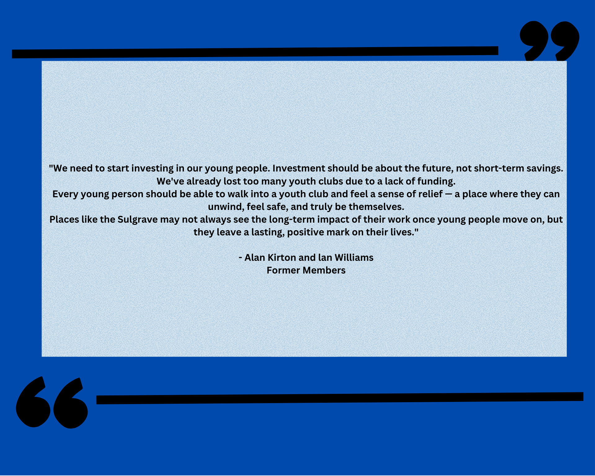 Quote from Alan and Ian