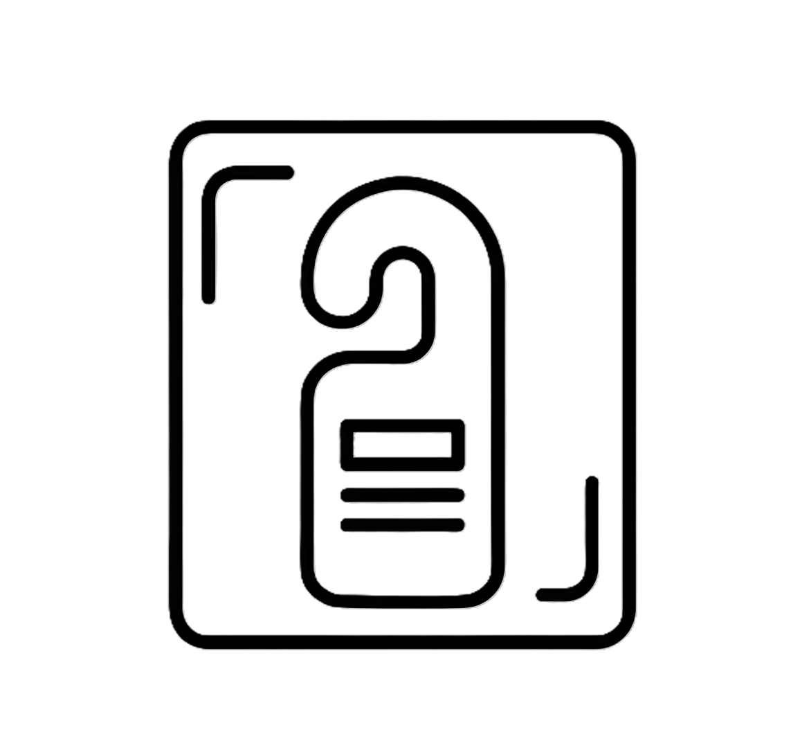 Outline of a parking meter inside a rectangular frame.