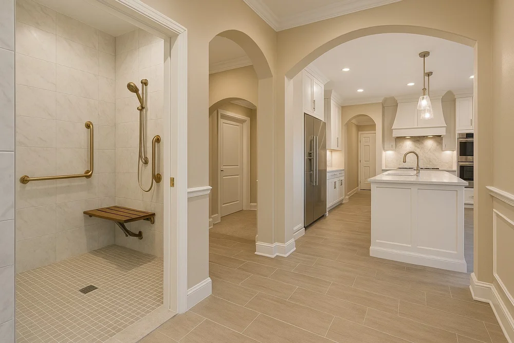 Accessible home interior designed to support aging in place