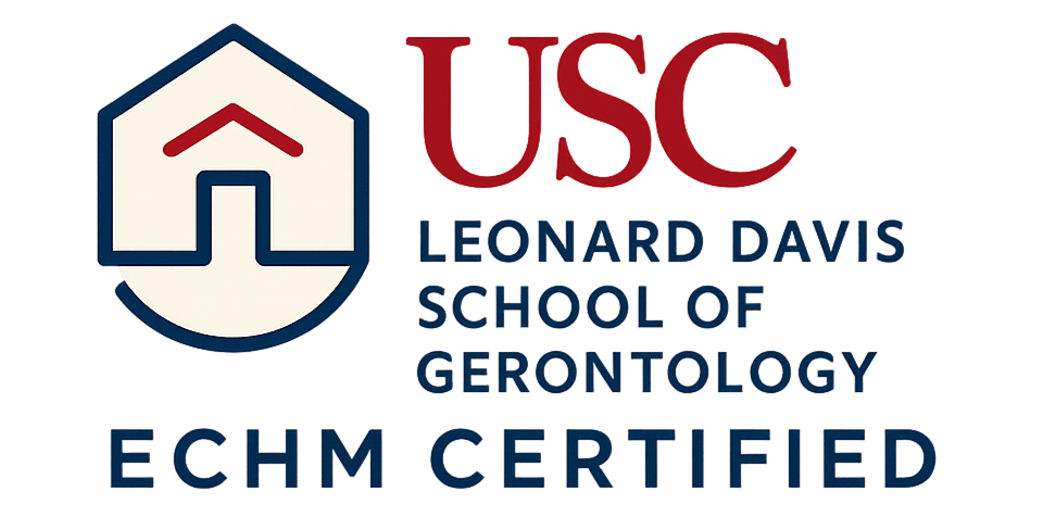 ECHM certified logo from USC Leonard Davis School of Gerontology