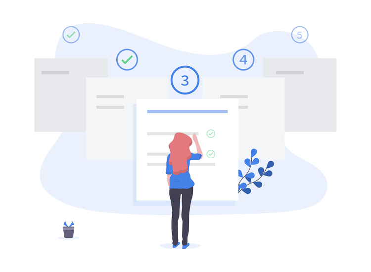 Online in-home service request illustration