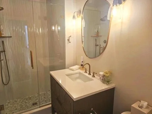 Bathroom with aging in place design features